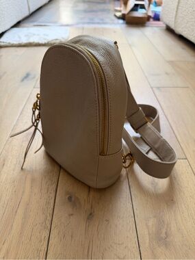 HOBO Neutral Pebbled Leather Crossbody Bag with Gold Hardware - NWOT